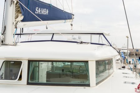Samba: Lagoon 420, 5 Kabin 10 Yunanistan'da Kişi Kiralama Katamaran 12 Samba: lagoon 420, 5 kabin 10 kişilik charter katamaran yunanistan