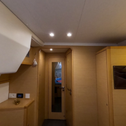 Exterior of La Luna Lagoon 450 catamaran sailing in Gocek Turkey