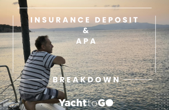 Un impecable velero anclado en una tranquila bahía turca ilustra la importancia de la exención de daños del seguro de alquiler de yates.