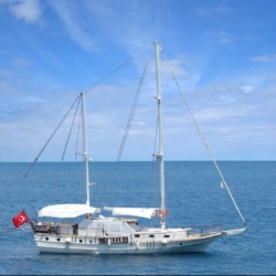 Perfect Life 18-meter classic gulet cruising in the tranquil bays of Gocek, Turkey